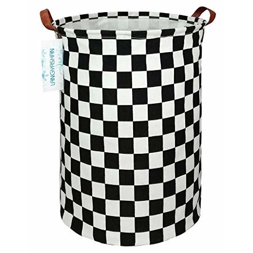LANGYASHAN Laundry Basket Canvas Fabric Collapsible Organizer Basket for Storage Bin Toy Bins Gift Baskets Bedroom Clothes Children Nursery Hamper (Racing flag)