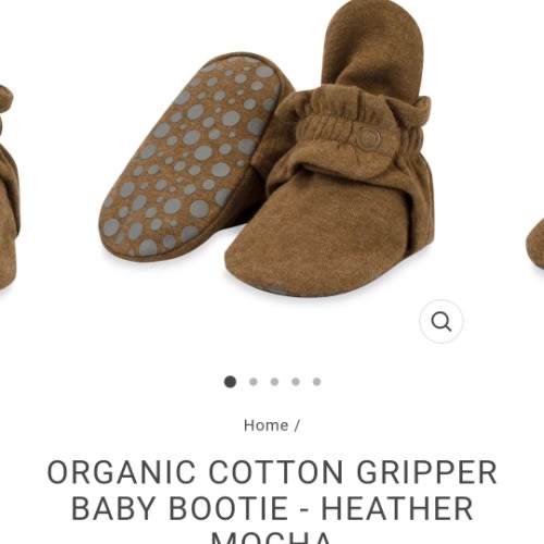 Zutano Cotton Gripper Stay-On Baby Bootie Slipper - Black