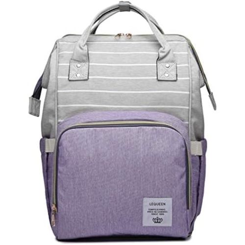 Armbq Diaper Bag Backpack Waterproof Multi-Function Diaper Bag for Baby Care Travel Essentials Baby Bag for Mom Large Capacity Purple