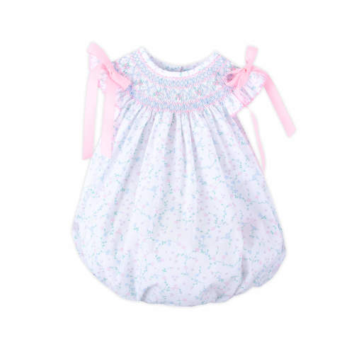 Dainty Floral Smocked Bow Bubble