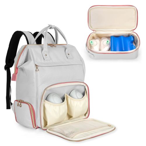 Wearable Breast Pump Backpack with Cooler, Compatible with Elvie and Momcozy Breast Pump, Wearable Breast Pump Bag with Laptop Sleeve for Wearable Breast Pumps, Patent Pending
