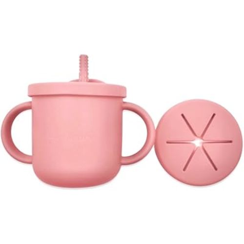 Baby and Toddler Silicone Drinking/Snack Cup Sets (Pink)