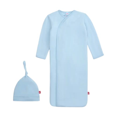 Baby Blue Modal Magnetic Boys Gown & Hat Set
