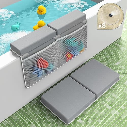 Bath Kneeler and Elbow Rest Pad,Bath Kneeler,Baby Bath Mat,Kneeling Pad,Bath Toy Organizer for Tub,Kneeling Pad for Bathing Baby,Relieve Your Knees and Elbows,Quick Dry,Non-Slip