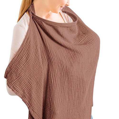 Byseng Nursing Cover for Baby, Soft Cotton Nursing Apron, Maroon