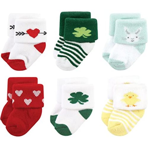 Hudson Baby Baby Boys' Holiday Newborn Terry Socks