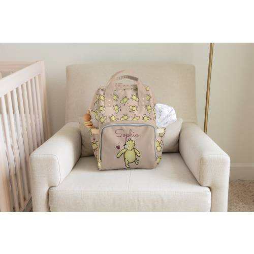 Winnie the Pooh Diaper Bag | Personalized Classic Pooh Multifunctional | Baby Shower Gift | Baby Backpack Diaper Bag | Baby Bags for Girls