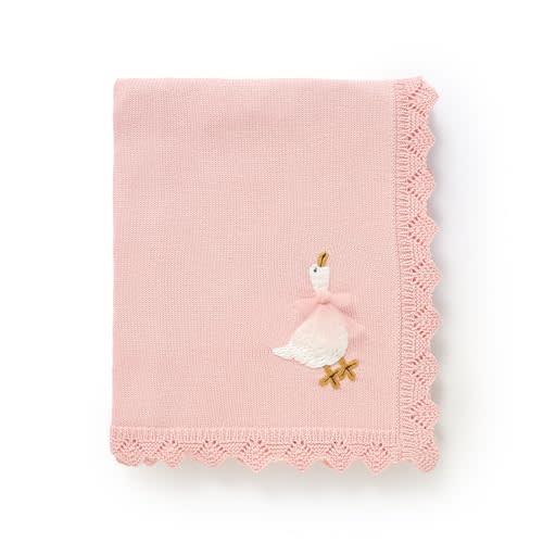 mimixiong Cotton Cute Baby Blanket Heritage Unisex Receiving Cuddle Stroller Crib Blanket Lovely Goose for Boys and Girls 30x40 Inch