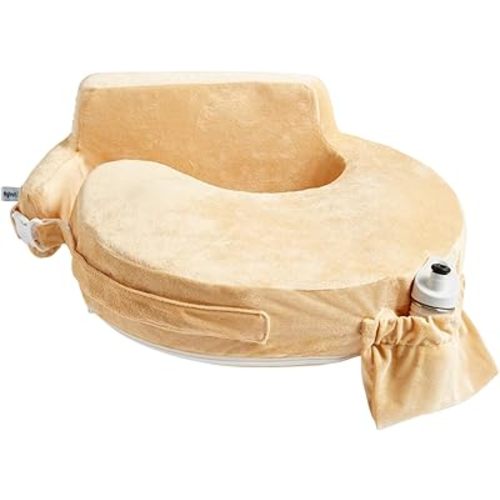 My Brest Friend Super Deluxe Nursing Pillow - Enhanced Comfort & Ergonomic Breastfeeding Pillow for Ultimate Support For Mom & Baby - Adjustable and with Handy Side Pocket, Gold