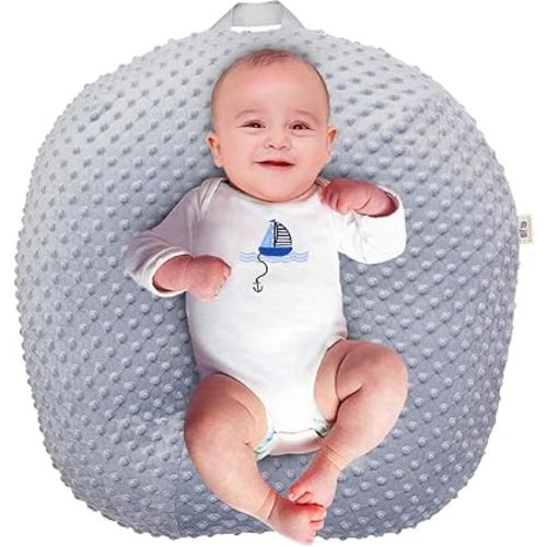 BlueSnail Strechy Minky Newborn Lounger Cover, Removable and Ultra Soft Sung Fitted Baby Lounger Slipcover (1 Pack,Gray)