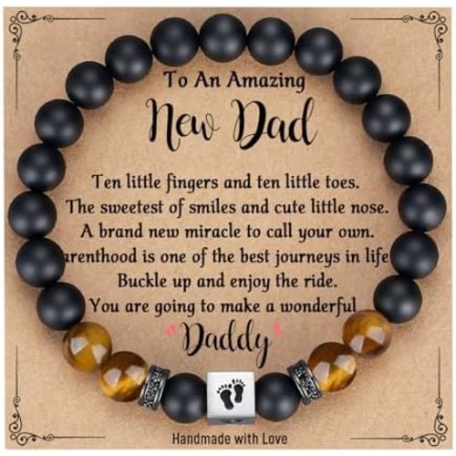 TONY & SANDY First Father's Day Gifts for New Dad, First Time Dad Gifts, New Father to be, Daddy to be Bracelet Birthday Easter Stocking Stuffers for New Daddy
