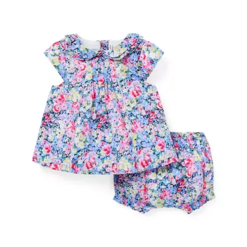 Baby Hazy Blue Floral Baby Floral Ruffle Collar Matching Set by Janie and Jack