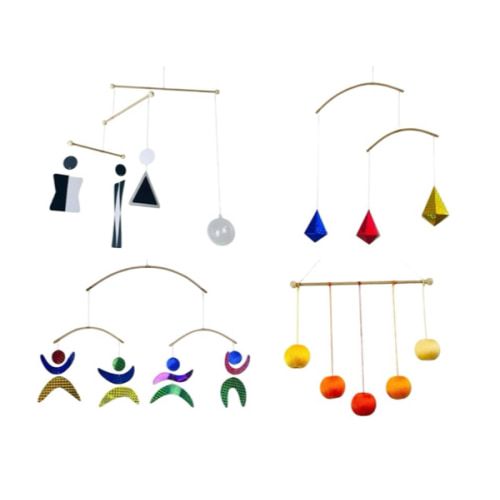 Set of 4 portable montessori - Munari, Gobbi, Octahedron, Dancers. Montessori mobile, Baby mobile, Hanging mobile baby boy and girl