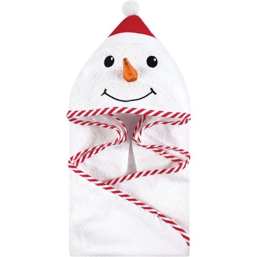 Hudson Baby Unisex Baby Cotton Animal Face Hooded Towel, Snowman, One Size