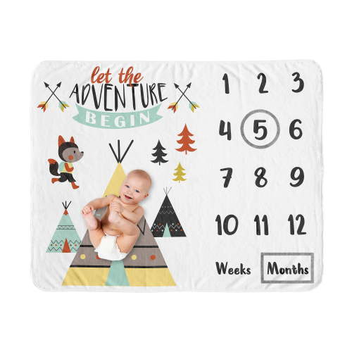 Outdoor Adventure Milestone Baby Blanket by Sweet Jojo Designs