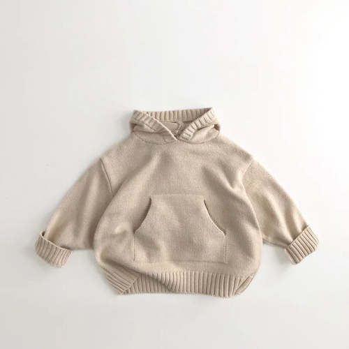 Classic Knit Hoodie in Oat - Size: 12m