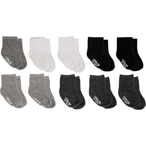 Little Me 20-Pack Newborn Baby Infant & Toddler Unisex Socks, For Baby Girl or Boy, 0-12 & 12-24 Months, Assorted Size Pack - White, Heather Grey, Dark Grey, Black