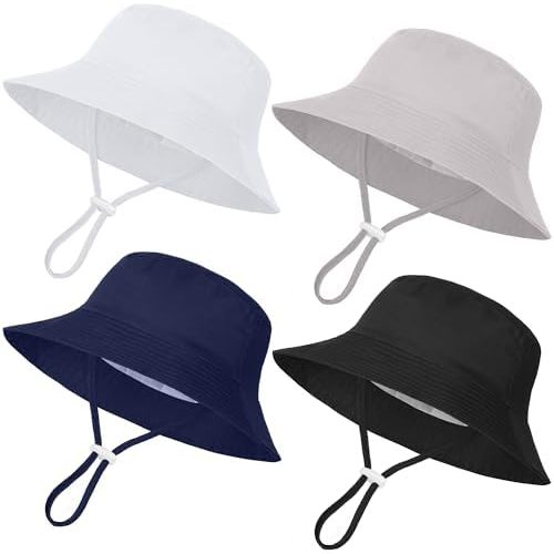 Cooraby Baby Sun Hat Wide Brim Bucket Hat Adjustable Summer Sun Protection Toddler Hat for Boys Girls