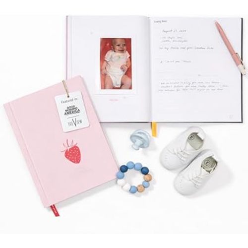 Savor | The First Five Years Baby Memory Book | Newborn Keepsake & Scrapbook Album for First Milestones with Photo Pages, Envelopes, & Labels | Gift for Pregnancy, Mother’s Day & Baby Shower (Berry)