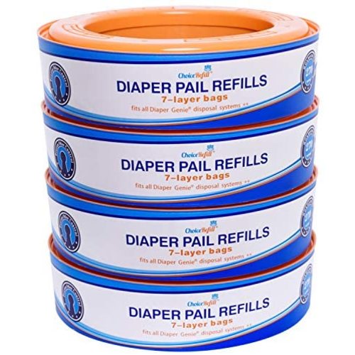 ChoiceRefill Compatible with Diaper Genie Pails, 4-Pack, 1080 Count