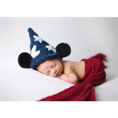 Baby boy hat, baby girl hat, crochet sorcerer mouse, photo prop, baby shower gift, Mickey Mouse, crochet newborn hat, disney nursery