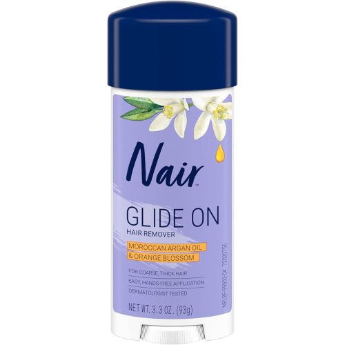Nair Glide On Hair Removal Cream, Arm, Leg, and Bikini Hair Remover, Depilatory Cream, 3.3 Oz Stick