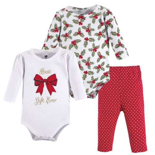 Hudson Baby Infant Girl Cotton Bodysuit and Pant Set, Best Gift, Size: 0-3 months