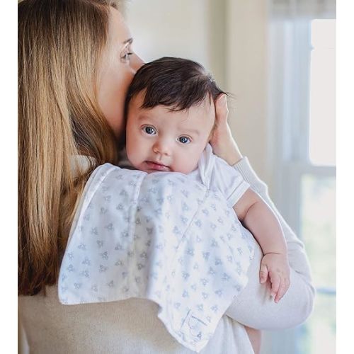 Burts Bees Baby Infant Burp Cloths, 100% Organic Cotton Extra Absorbent Soft Fabric Drool Cloths, 5-Pack Newborn Must-Have Essential Large Burping Cloths, One Size 17 x 11.75 Inches