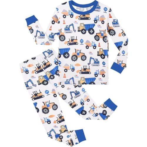 Little Hand Boys Allover Prints Pajamas 2 Pieces Long Sleeve Jammies Set Toddler Pjs Sleepwear Size 2-8 Years