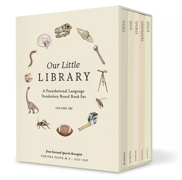 Our Little Library Vol. 3: Dinosaurs, Space, Tools, Bugs, and Sports Board Book Set for Boys & Girls (Tabitha Paige Children's Book Series)
