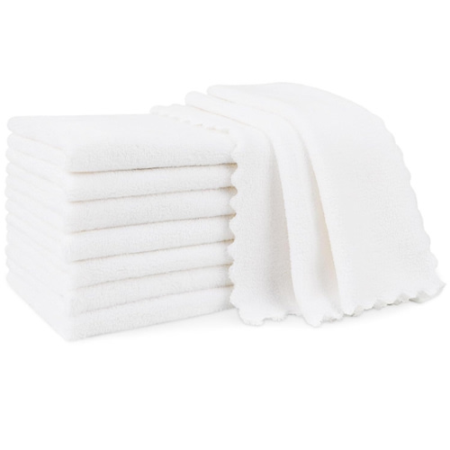 Orighty Burp Cloths for Baby 8 Pack - Super Soft & Absorbent Coral Fleece Baby Burp Cloth, 20x10 Inch Gentle Large Burping Rugs for Babies Sensitive Skin, Burping Cloths for Newborn Essential, White