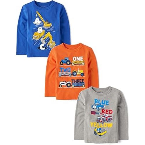 18-24 months. The Children's Place Long Sleeve Graphic T-Shirts, 3 Pack