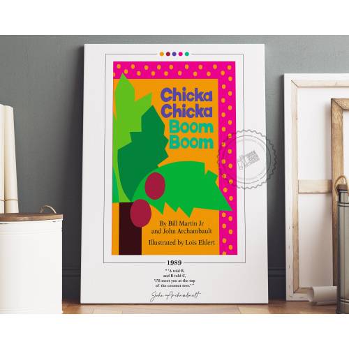 Chicka Chicka Boom Boom Book Cover Poster | Chicka Chicka Boom Boom Poster, Book Posters, Canvas Wall Art, Book Art, Book Lover Gift