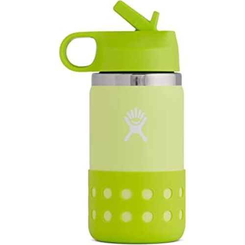 Hydro Flask 12 OZ Kids Wide Mouth Straw LID and Boot Honeydew