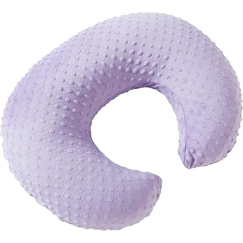 Minky Dots Nursing Pillow Cover, Case Plush Breathable Breastfeeding Pillow Slipcover Fits Nursing Pillow, Super Soft Snug Positioners for Baby Boy Baby Girl (Lavender)