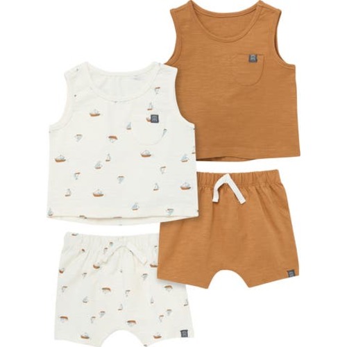 Sleeveless Shirt and Shorts Set, 0-3M