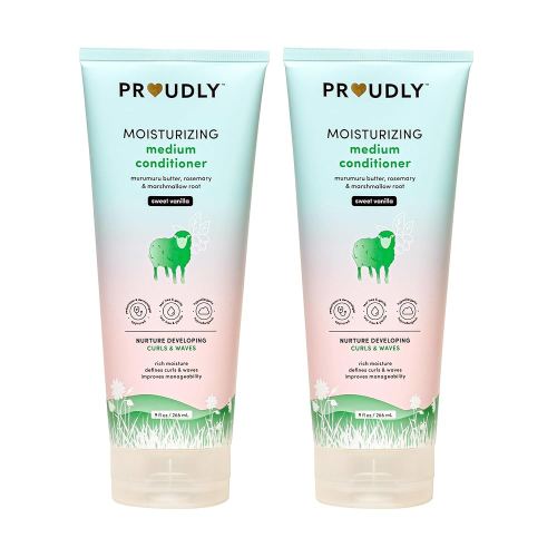 PROUDLY Moisturizing Wavy & Curly Hair Baby Conditioner by Gabrielle Union & Dwyane Wade, for Black & Brown Babies, Dry, Sensitive Skin, Sweet Vanilla, 2-Pack