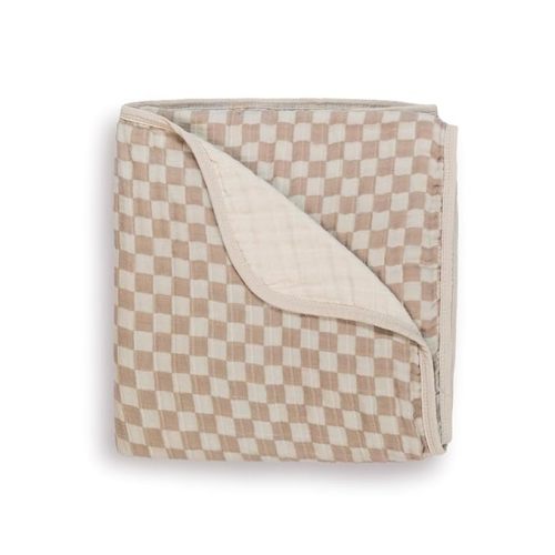 Itzy Ritzy Baby Blanket – Soft Cotton Muslin Multi-Use Blanket - Can Be Used as a Tummy Time Mat, Nursing Cover, Stroller Shade & More – Measures 30" x 40", Machine Washable (Checkerboard)