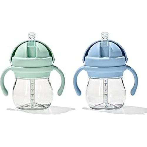 OXO Tot Transitions Straw Cup with Handles 6 oz. - Opal and Dusk - 2 Pack