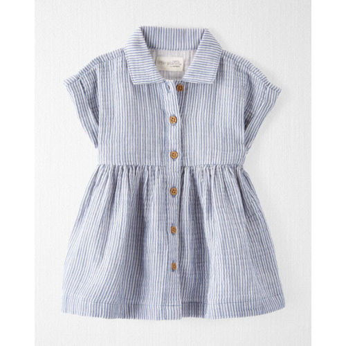 Baby Organic Cotton Striped Button-Front Dress - Little Planet | Carter's