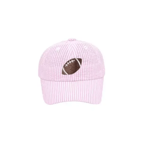 Brands We Love Football Seersucker Bow Baseball Hat by Janie and Jack