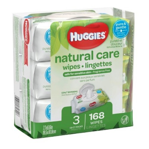 Huggies Natural Care 3pk Baby Wipes Unscented - 168ct