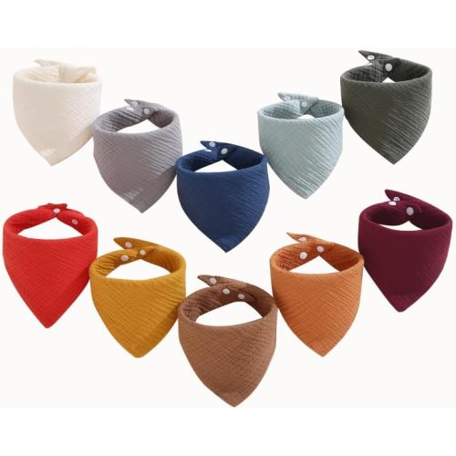 Muslin Bibs, 8 Pack Baby Bandana Drool Bibs,Extra Absorbent Soft Cotton,Baby Bib for Drooling and Teething