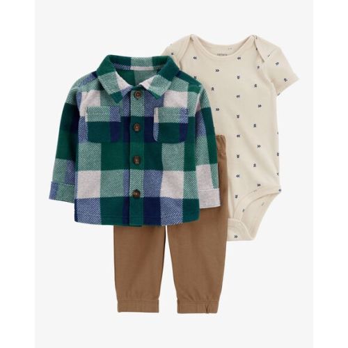 Baby 3-Piece Plaid Fleece Little Jacket Set - Carter's | Carter's