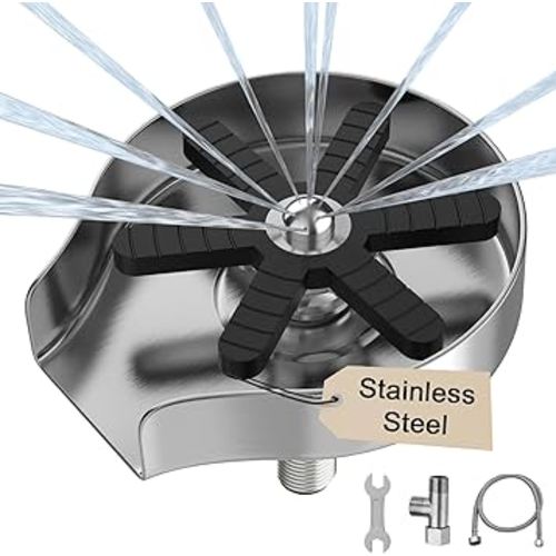 Glass Rinser Cup Washer for Sink, FONTOP Stainless Steel Cup Cleaner Bottle Washer Kitchen Sink Attachment, Metal Faucet Glass Washer Accessories for Home Bar Cafe Brushed Nickel