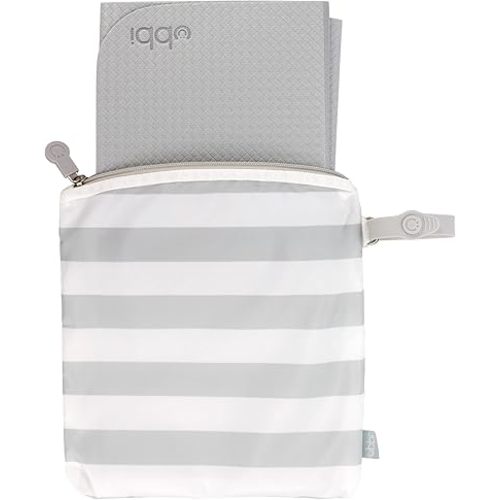 Ubbi On-the-Go Changing Mat with Carrying Bag, Soft and Comfortable Diaper Bag Accessory Must Have for Newborns, Easy to Clean, Portable Changing Pad, Gray