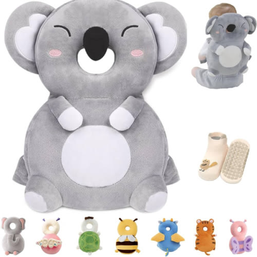 Baby Head Protector Backpack with Safety, Toddler Adjustable Head Protection for Baby Walking and Falling Crawling, 0.5-3 Years 6-36 Months, Koala