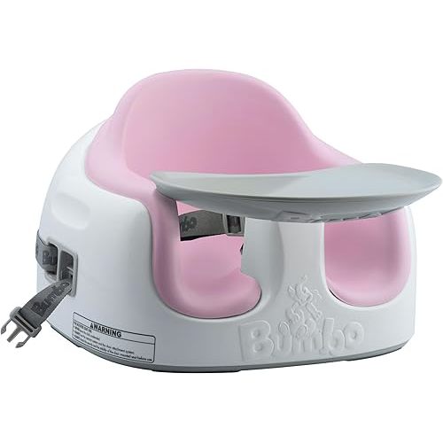 Bumbo 3-in-1 Baby Multi Seat Booster with Feeding Tray, 6-36 Months Old, Cradle Pink - High Chair and Floor Seat Accessory for Babies, Infants, and Toddlers