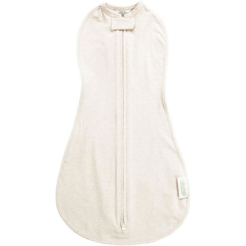 Woombie Original Baby Swaddling Blanket - Self-Soothing, Cotton Baby Swaddle with Zipper - Wearable Newborn Blanket, Organic Cream, 5-13 lbs