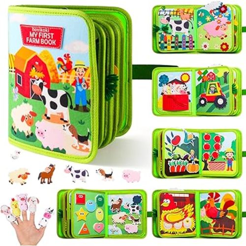 Busy Book for Toddlers 1-3, Montessori Toys Busy Board for 1 Year Old, Educational Quiet Activity Book Boy Girl Christmas Birthday Gift - Toddler Travel Busy Book